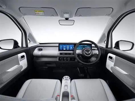 Interior Mobil Listrik Masa Kini Tampilan interior mewah mobil listrik dengan layar sentuh lebar