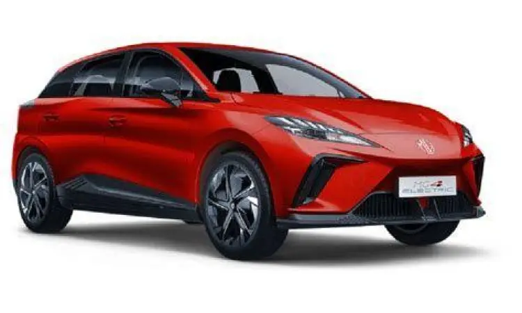 Mobil listrik MG 4 EV berwarna biru