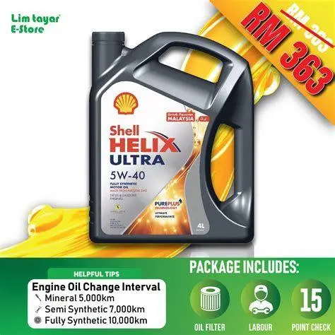Shell Helix Ultra Full Synthetic Botol oli Shell Helix Ultra 5W-40 sintetis penuh