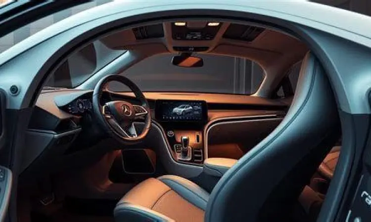 Fitur Interior Mobil 2023 Interior mobil modern dengan layar head unit besar