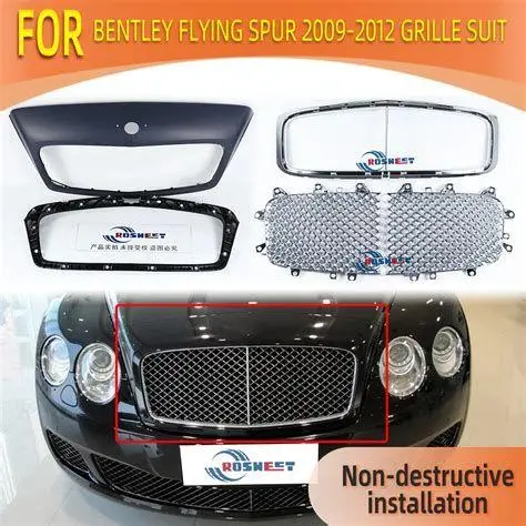 Eksterior Bentley Flying Spur Tampilan depan Bentley Flying Spur yang gagah dengan logo Flying B