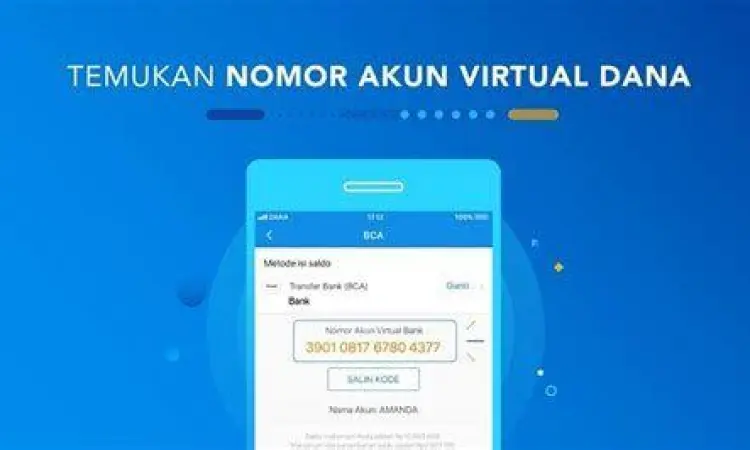Kode Virtual Account DANA Tampilan kode virtual account 3901 untuk transfer BCA ke DANA