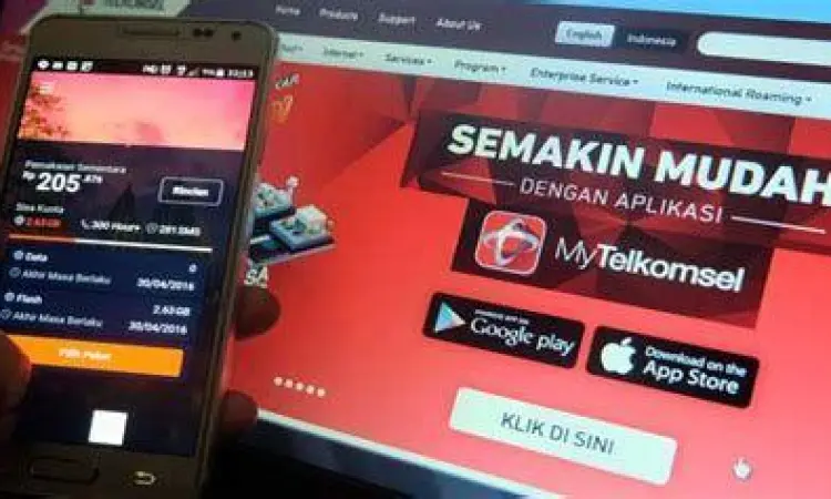 Aplikasi MyTelkomsel Tampilan aplikasi MyTelkomsel untuk transfer pulsa