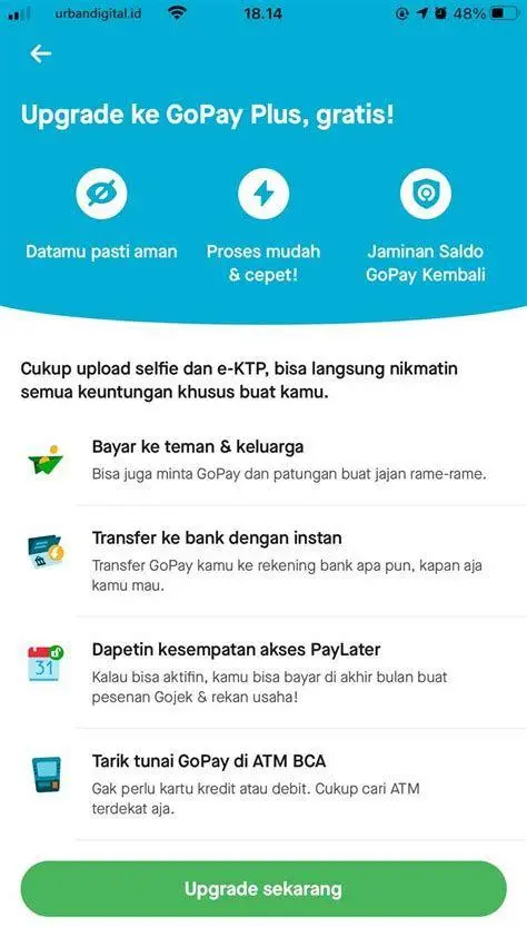 Verifikasi Akun GoPay Plus Proses verifikasi GoPay Plus menggunakan KTP
