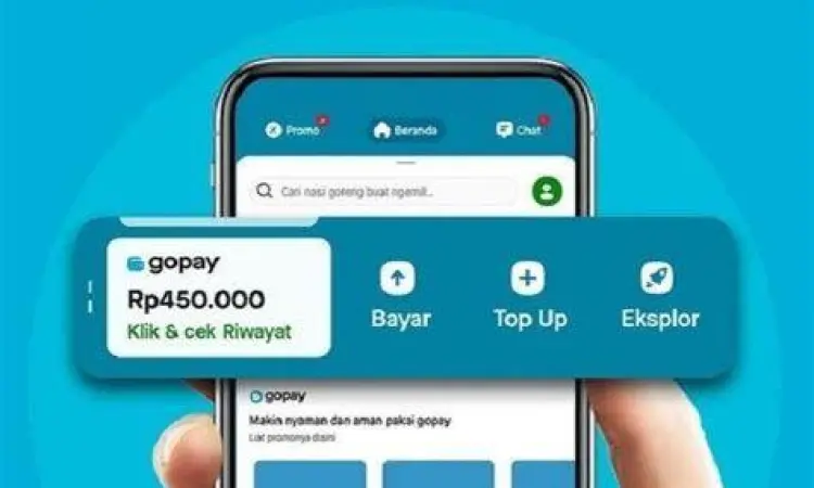 Proses top up GoPay langsung dari aplikasi Gojek menggunakan sumber dana BCA