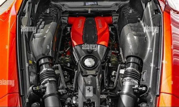 Mesin Supercar Mewah Mesin V8 Ferrari F8 Tributo yang sangat bertenaga