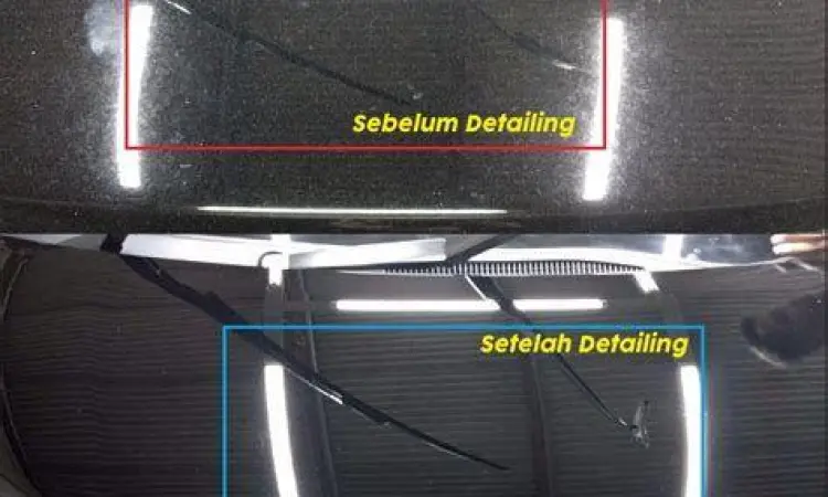 Before After Poles Mobil perbandingan cat mobil sebelum dan sesudah dipoles detailing
