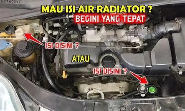 Mengisi air radiator mobil dengan cairan coolant yang benar