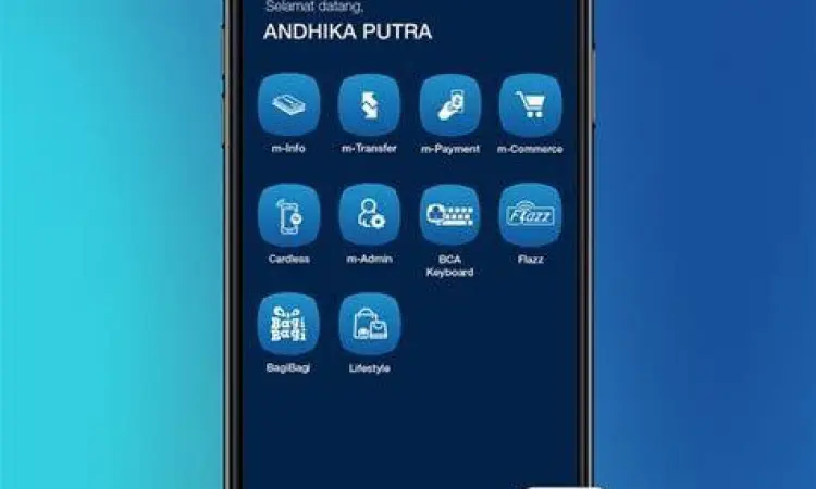 Antarmuka aplikasi BCA mobile untuk transfer antarbank