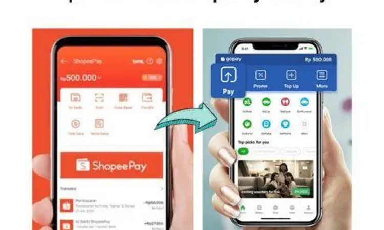 Tampilan menu transfer bank di aplikasi ShopeePay