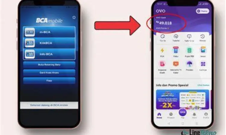 Aplikasi m-BCA dan OVO di layar smartphone