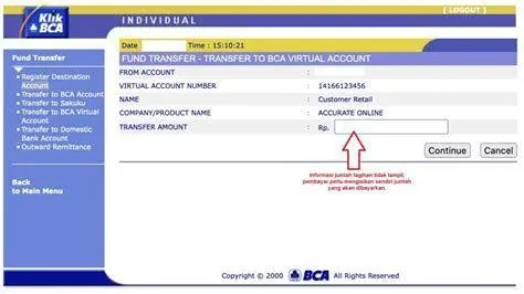 Konfirmasi m-BCA Layar konfirmasi transfer BCA Virtual Account