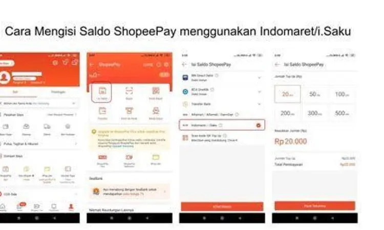 Langkah pengisian saldo ShopeePay di kasir Indomaret atau Alfamart