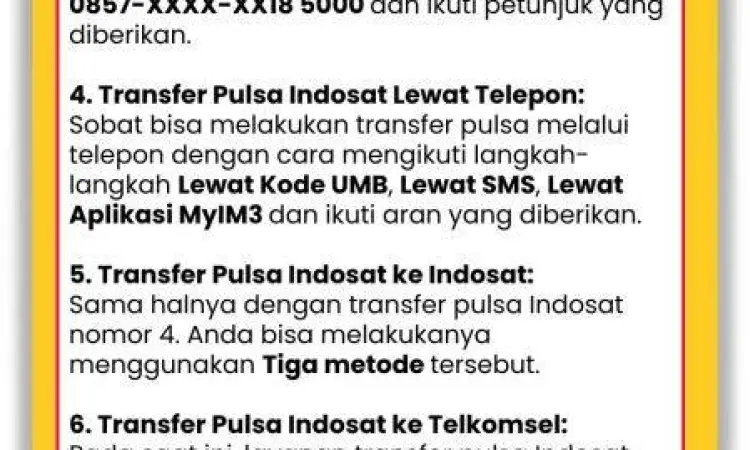 Syarat Transfer Pulsa Indosat Ilustrasi syarat transfer pulsa Indosat