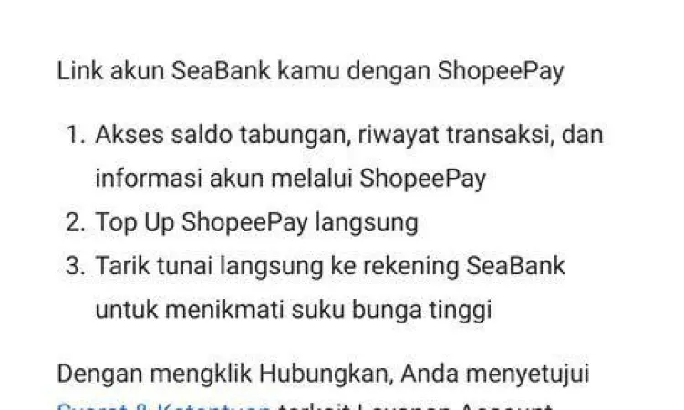 Proses memasukkan nomor rekening BCA di aplikasi Shopee