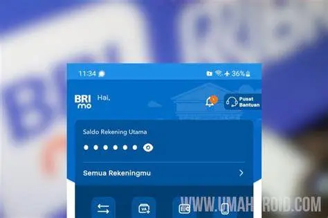 Antarmuka Layanan BRImo Tampilan utama aplikasi BRImo untuk transfer uang