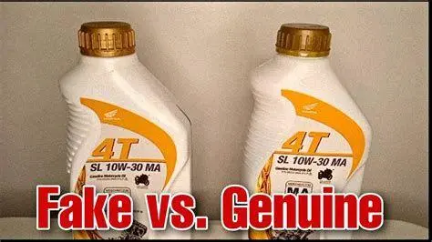 Ciri Oli Mesin Asli Perbandingan kemasan oli asli dan palsu