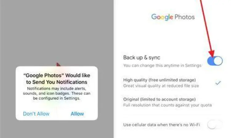 Sinkronisasi Google Photos di perangkat iPhone