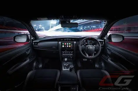 Interior Toyota Fortuner 2024 Interior mewah Toyota Fortuner dengan aksen hitam dan fitur canggih