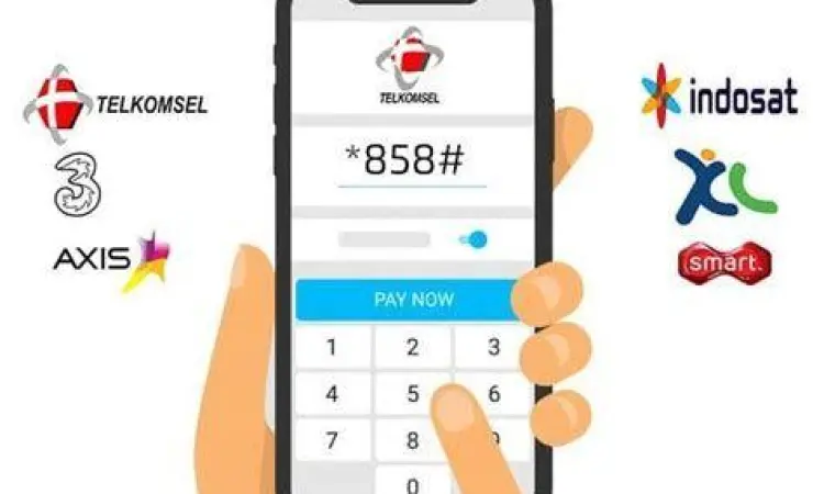 Menu Transfer Pulsa Telkomsel Layar smartphone menunjukkan menu bagi pulsa Telkomsel