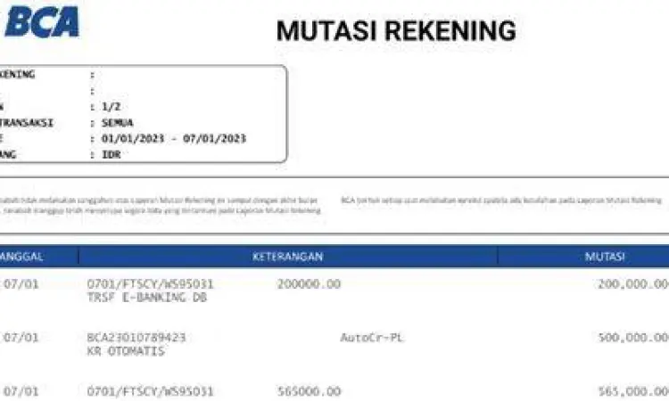 Cek Mutasi BCA Cara cek mutasi rekening BCA Mobile