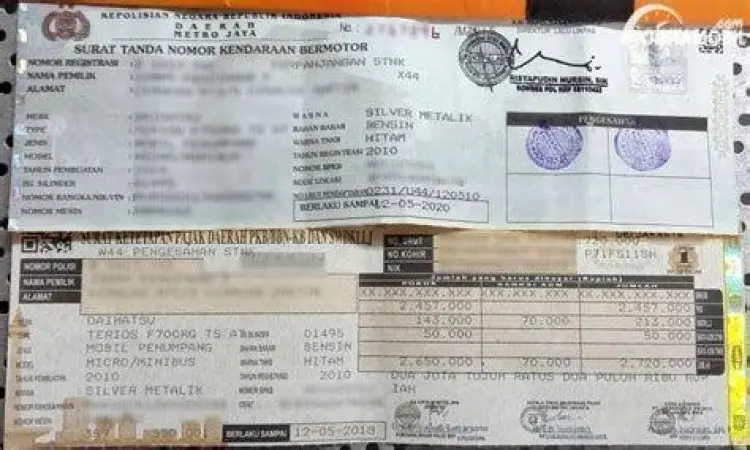 Dokumen Penting Balik Nama Dokumen STNK dan BPKB asli sebagai syarat balik nama