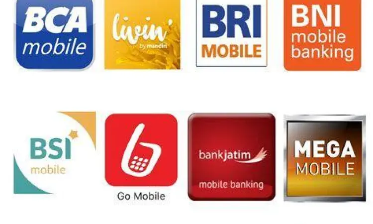 Tampilan antarmuka aplikasi mobile banking populer di Indonesia