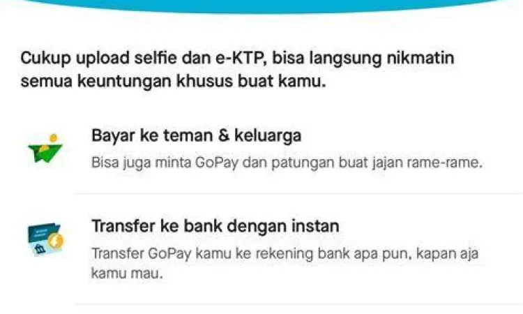 Upgrade GoPay Plus Proses verifikasi GoPay Plus untuk akses transfer
