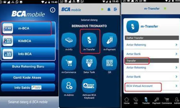 Tutorial m-BCA Langkah-langkah transfer antar bank di m-BCA