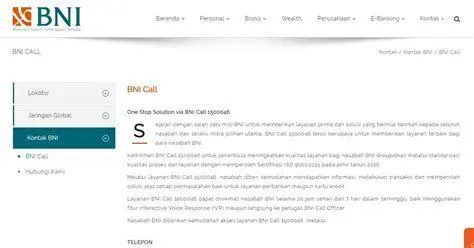 Layanan BNI Call Layanan pelanggan BNI Call Center