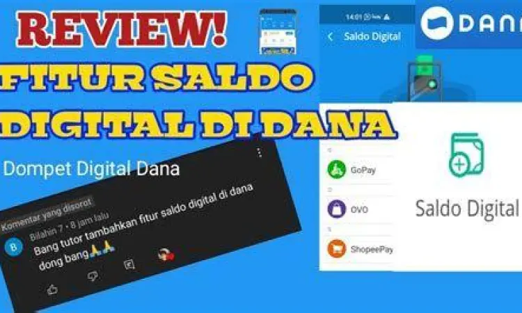 Menu saldo digital di aplikasi Dana