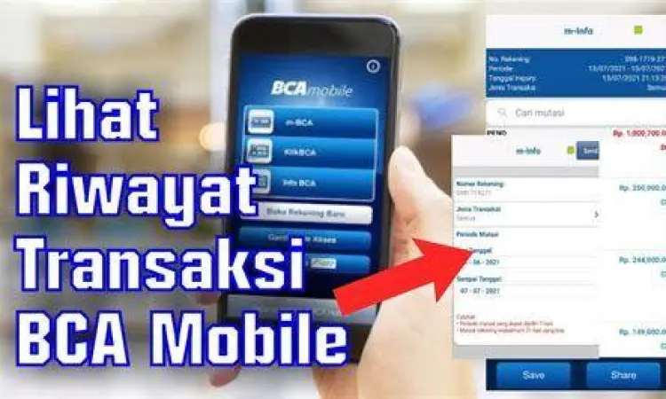 Tangkapan layar mutasi rekening BCA yang menunjukkan saldo masuk