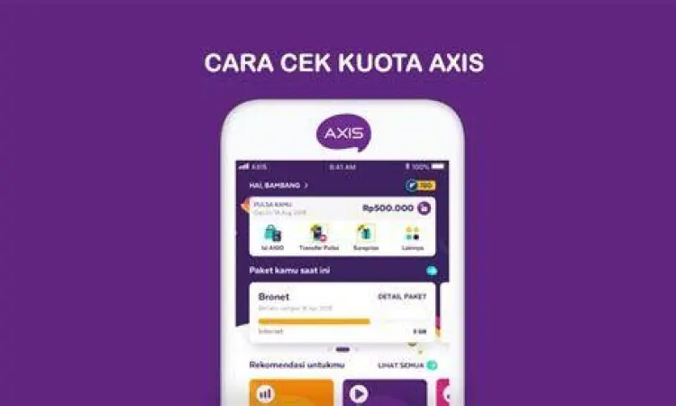 Tampilan menu transfer kuota Axis