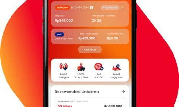 Interface MyTelkomsel Tampilan aplikasi MyTelkomsel untuk transfer data