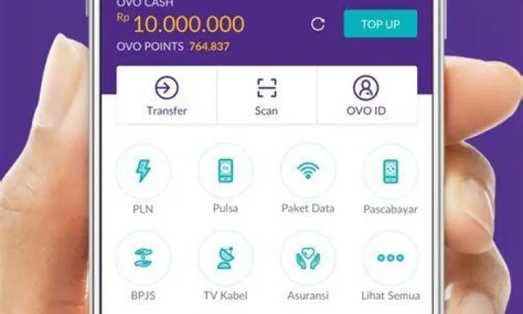 tampilan menu transfer aplikasi ovo