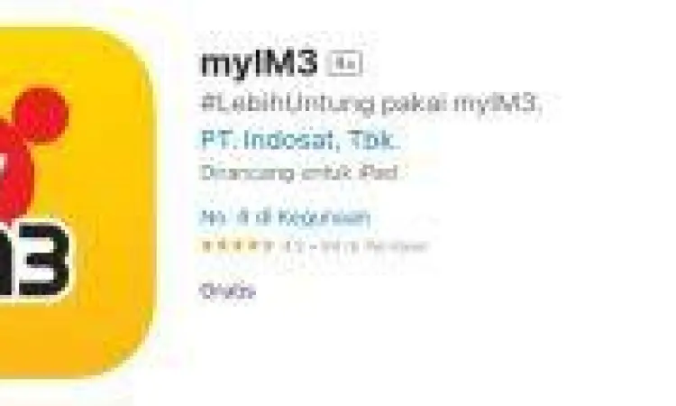 Aplikasi MyIM3 Tampilan aplikasi MyIM3 di smartphone