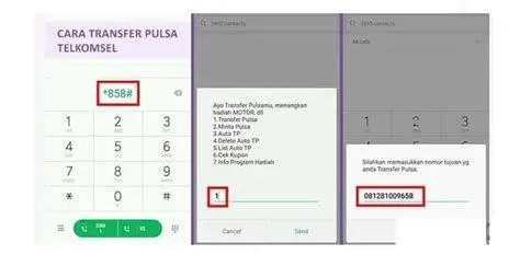 Menu USSD Telkomsel Kode USSD *858# untuk transfer pulsa