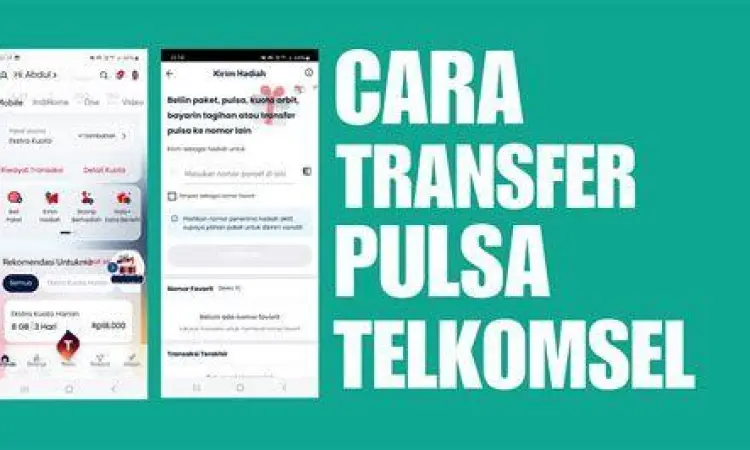 Transfer Pulsa via MyTelkomsel Tampilan aplikasi MyTelkomsel untuk kirim pulsa