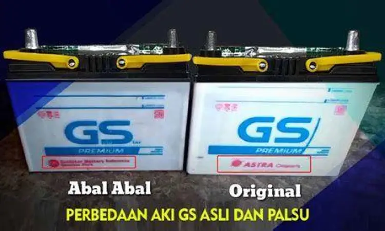 Ciri Aki GS Asli Membandingkan segel aki GS Astra asli