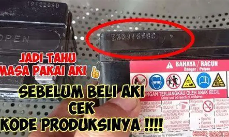 Cara cek kode produksi aki Yuasa