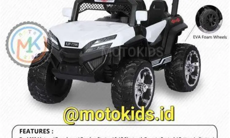 Interior mewah mobil aki anak dengan jok kulit