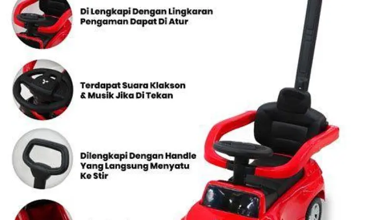 Detail fitur keamanan pada mobil dorong anak