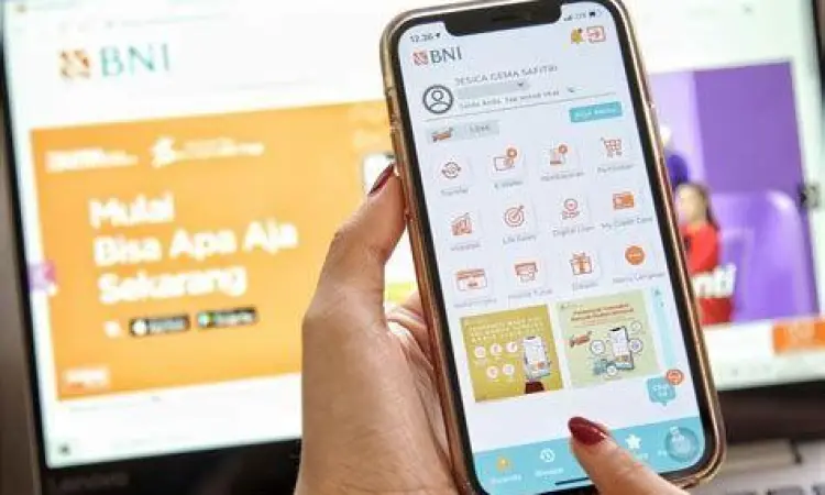 Aplikasi mobile banking untuk mentransfer uang