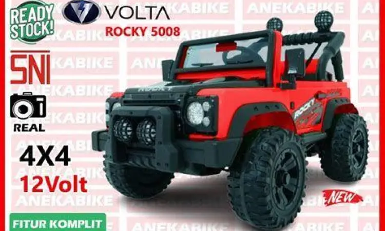 Mobil aki anak model Jeep 4x4 tangguh