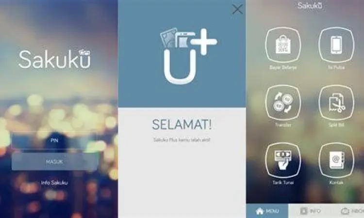 Tampilan antarmuka aplikasi Sakuku BCA