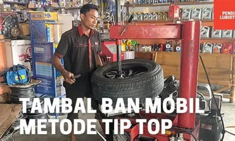 Proses penambalan ban mobil metode tip top dari dalam