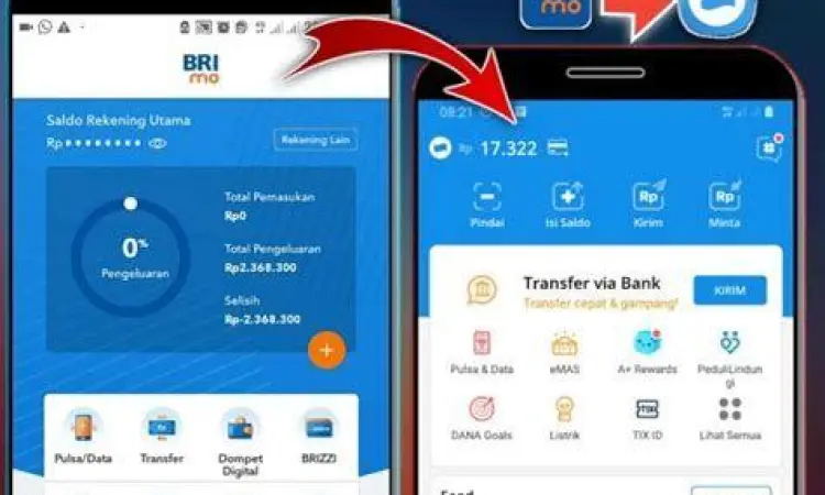 Top Up DANA via BRimo Langkah top up DANA di aplikasi BRimo