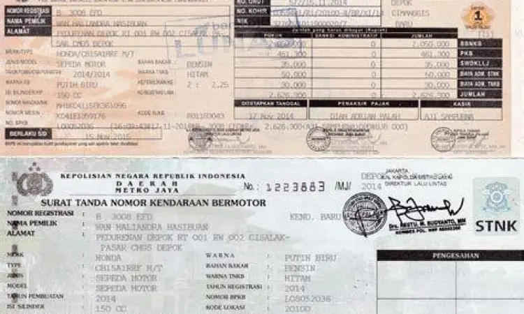 Legalitas Kendaraan Dokumen resmi kendaraan BPKB dan STNK