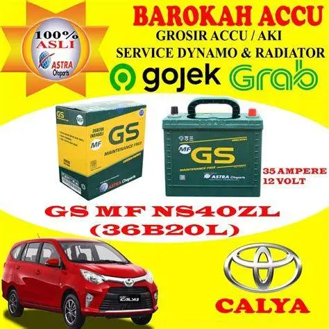 Aki NS40ZL Calya Spesifikasi aki tipe NS40ZL untuk Toyota Calya