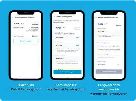 Konfirmasi Transaksi ATM BCA Tampilan layar konfirmasi transfer di mesin ATM